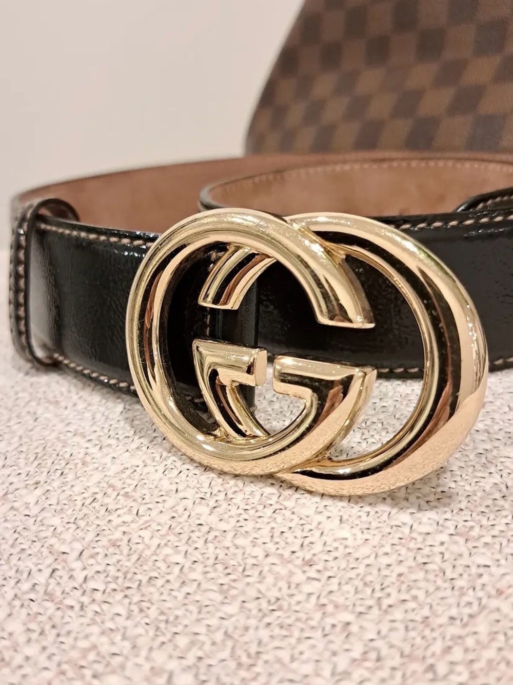 Gucci Patent Leather Interlocking G Belt